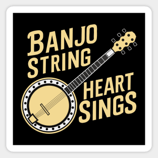 Banjo String Heart Sings Banjo Player Gift Sticker